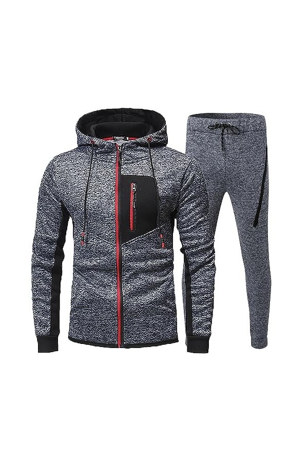 RYTEJFES One Piece Sweat à capuche pour homme, ensemble pantalon de jogging moderne élégant survêtement gym homme long joggin