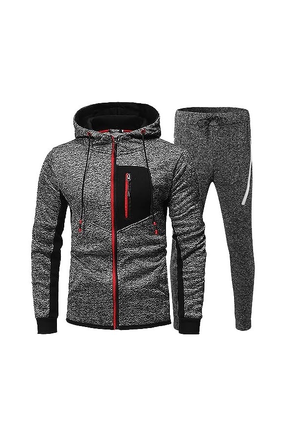 RYTEJFES One Piece Sweat à capuche pour homme, ensemble pantalon de jogging moderne élégant survêtement gym homme long joggin