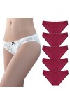 Necalisi Culotte Femme Taille Haute Lot de 5 Multicolore-1 Culotte Femme Coton Dentelle String Taille Haute Slips Elasticité 
