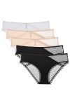 Necalisi Culotte Femme Lot de 5 Multicolore-4 Culotte Femme Menstruelle Classique Dentelle String Coton Bio Flux Abondant Dim