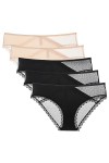Necalisi Culotte Femme Lot de 5 Multicolore-4 Culotte Femme Menstruelle Classique Dentelle String Coton Bio Flux Abondant Dim