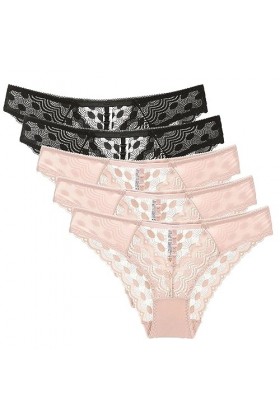 Necalisi Culotte Femme Lot de 5 Multicolore-2 Culottes en Dentelle pour Femmes sous-vêtements Sexy Slips Ultra Minces Culotte