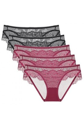 Necalisi Culotte Femme Lot de 5 Multicolore-7 Femmes Confortable Culotte Sculptante Slips Hipster Confortable Taille Haute Sl