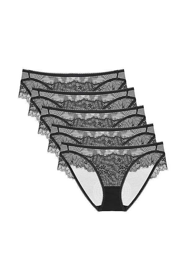 Necalisi Culotte Femme Lot de 5 Multicolore-7 Femmes Confortable Culotte Sculptante Slips Hipster Confortable Taille Haute Sl