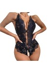 BBAUER Femme One Piece Lingerie Sexy Dentelle Body Deep V Teddy Babydoll Pyjamas