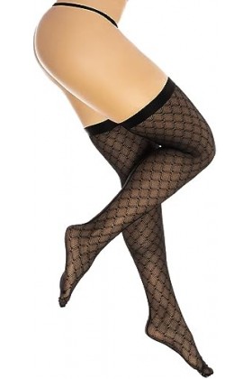 Mapalé by Espiral Cuissardes en maille diamant 1112 pour femme, noir, Large-X-Large