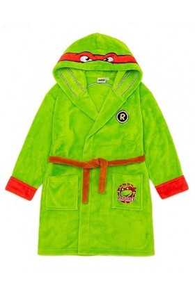 Teenage Mutant Ninja Turtles Boys Green Hooded Bathrobe | Transformez-vous en héros avec cette robe de costume | Idéal pour d