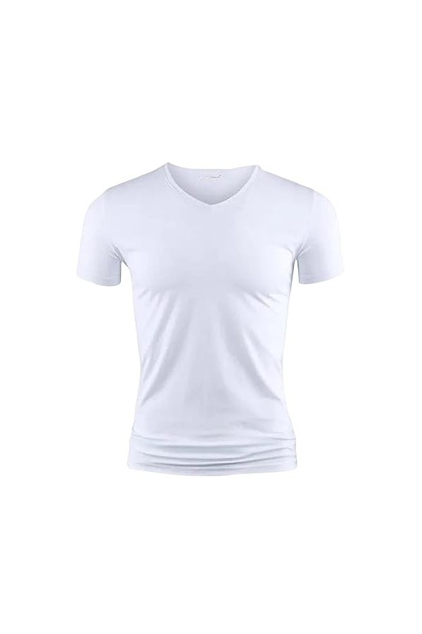 NOGRAX T-Shirt Homme T-Shirt pour Hommes Couleur V Collier À Manches Courtes T-Shirts pour Hommes pour Les Vêtements Masculin