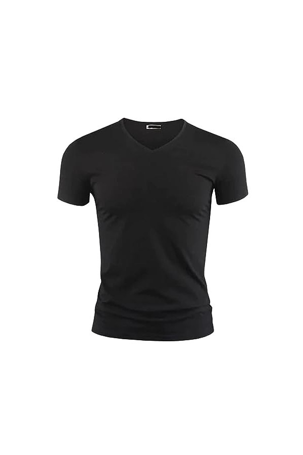 NOGRAX T-Shirt Homme T-Shirt pour Hommes Couleur V Collier À Manches Courtes T-Shirts pour Hommes pour Les Vêtements Masculin
