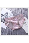 WANGJUN Lingerie Sexy Culottes Femmes Dentelle Taille Basse Solide Sexy Satin Soie Slip Dames sous-Vêtements Évider Culotte 