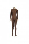 KYZTMHC Femmes Zentai Mascarade Combinaison Super-héros Collants Une pièce Body Solide Catsuit Costume Color : Brown, Size :