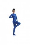 KYZTMHC Femmes Unitard Costume Adultes Spandex Zentai Costume Full Body Catsuit Solide Deuxième Peau Justaucorps Color : Blu