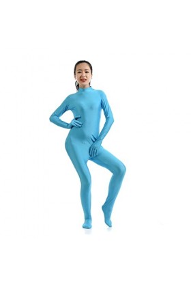 KYZTMHC Unicolor Catsuit Costume Femmes Déguisements Zentai Halloween Cosplay Body Color : Blue, Size : Aldult m 150-160cm 