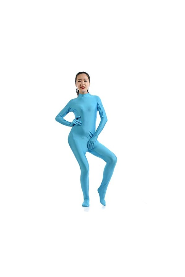 KYZTMHC Unicolor Catsuit Costume Femmes Déguisements Zentai Halloween Cosplay Body Color : Blue, Size : Aldult m 150-160cm 