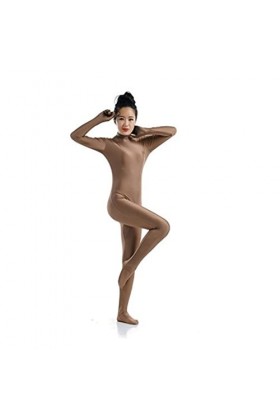 KYZTMHC Stretchy femmes Zentai Costume complet du corps Body disparition homme combinaison tenue Color : Brown, Size : Kid L