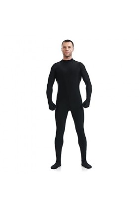 KYZTMHC Adultes Lycra Zentai Costume Stretch Dance Body Outfit Garçons Footed Spandex Body Suit Color : Black, Size : Aldult