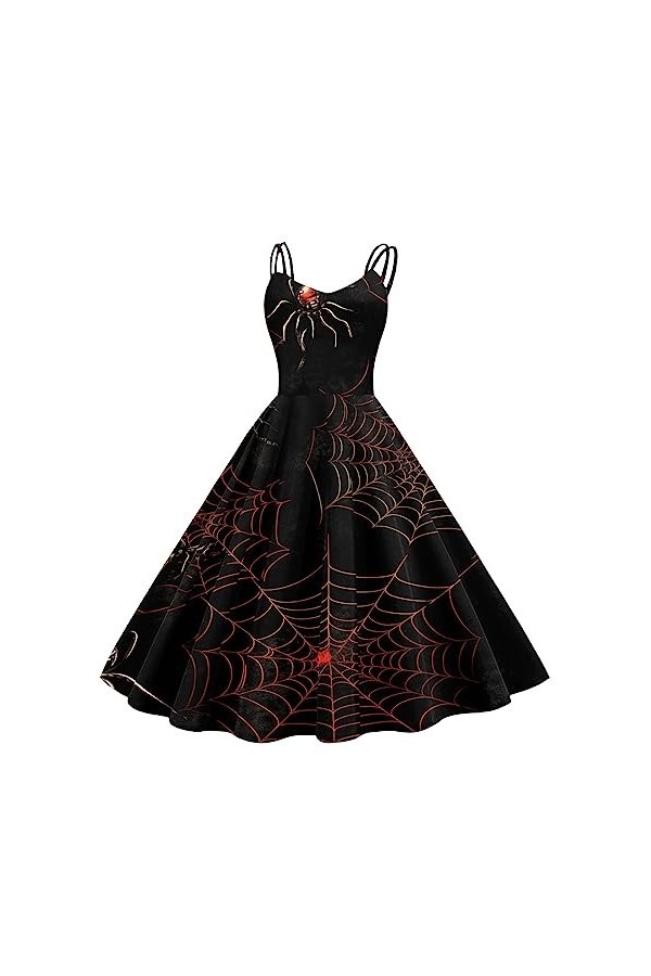 Costume de soubrette décontracté col en V araignée mouillé Sling Sexy Halloween Costume fantôme bloc de couleurs spaghetti br