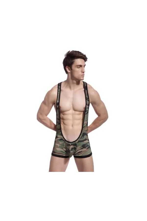 Brother Camouflage Novelty & Special Use LGBT Sous-vêtements Saucy Jeu de rôle érotique Mannequin homme rayé Découpe dans le 