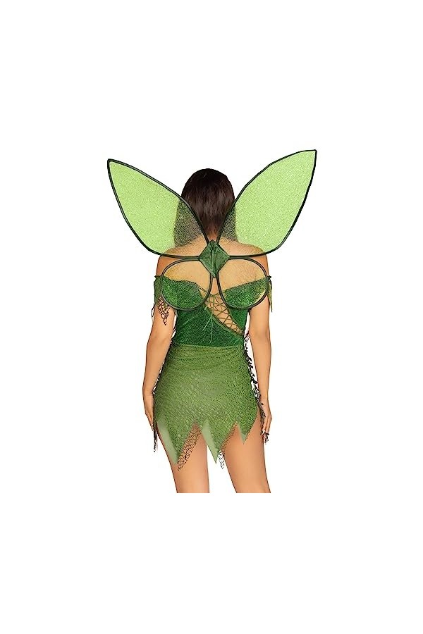 Leg Avenue 3 PC Forest Fairy, includes patchwork dress with adjustable lace ups and tattered skirt, leaf accents, detachable 