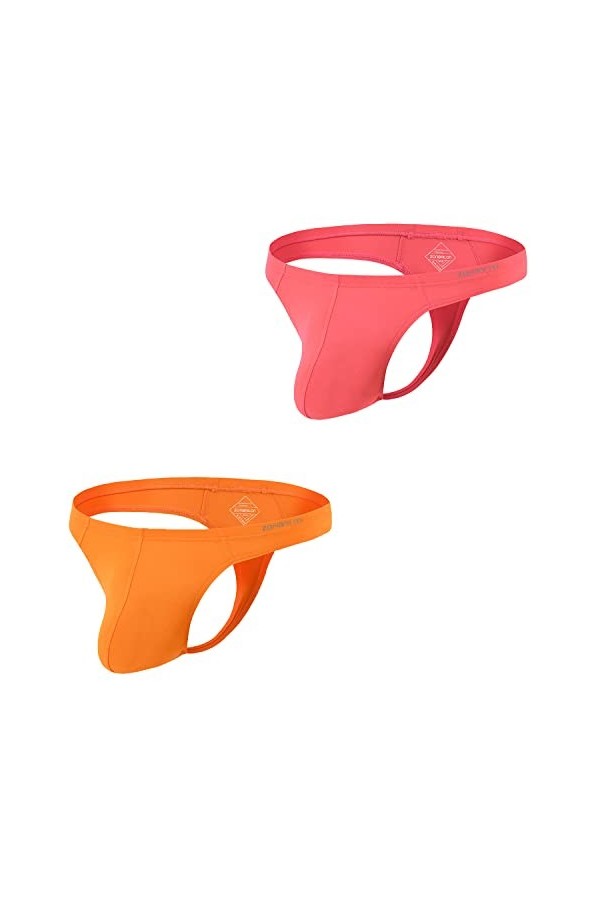 BIATWOWR String sexy pour homme avec taille élastique confortable et respirant, 2 x Multicolore 06, M