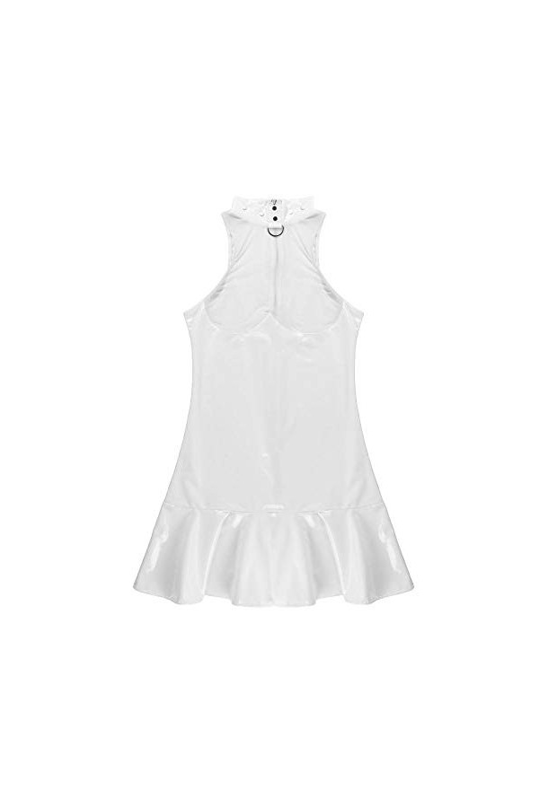 KSDFIUHAG Érotisme, Sexe Et Sensualité Robes Sexy Robe Moulante À Ourlet À Volants Night Clubwear-White_XL