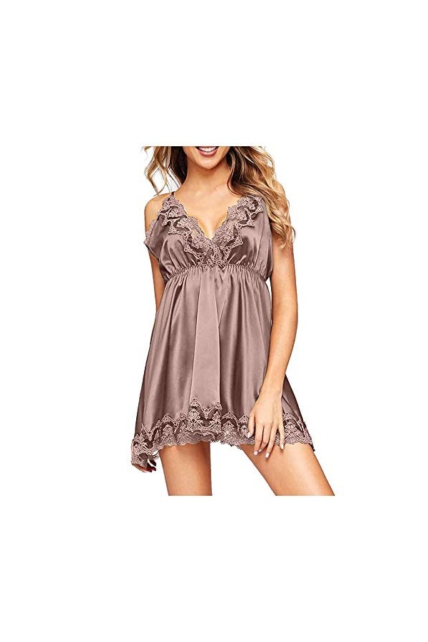 KSDFIUHAG Érotisme, Sexe Et Sensualité Femmes SY Sling Dentelle Perspective Robe De Nuit Lingerie Bébé Poupée Col en V Chemis