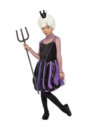 Smiffys Costume de sorcière méchante de la mer, Filles, 63087L, Noir, L-10-12 ans