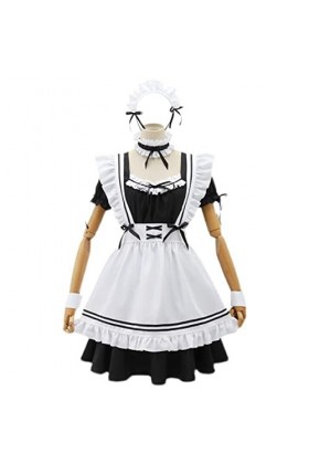 MENGQING Costume de soubrette Lolita mignon pour filles et femmes - Costume de soubrette pour costumade - Ensemble complet, 4