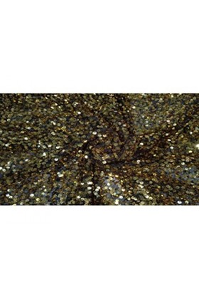 Filet en tissu avec séquence de couleur noire et dorée 147 cm de large NETSEQ_12236