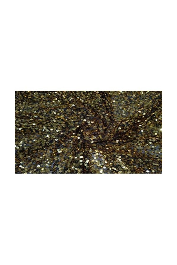 Filet en tissu avec séquence de couleur noire et dorée 147 cm de large NETSEQ_12236
