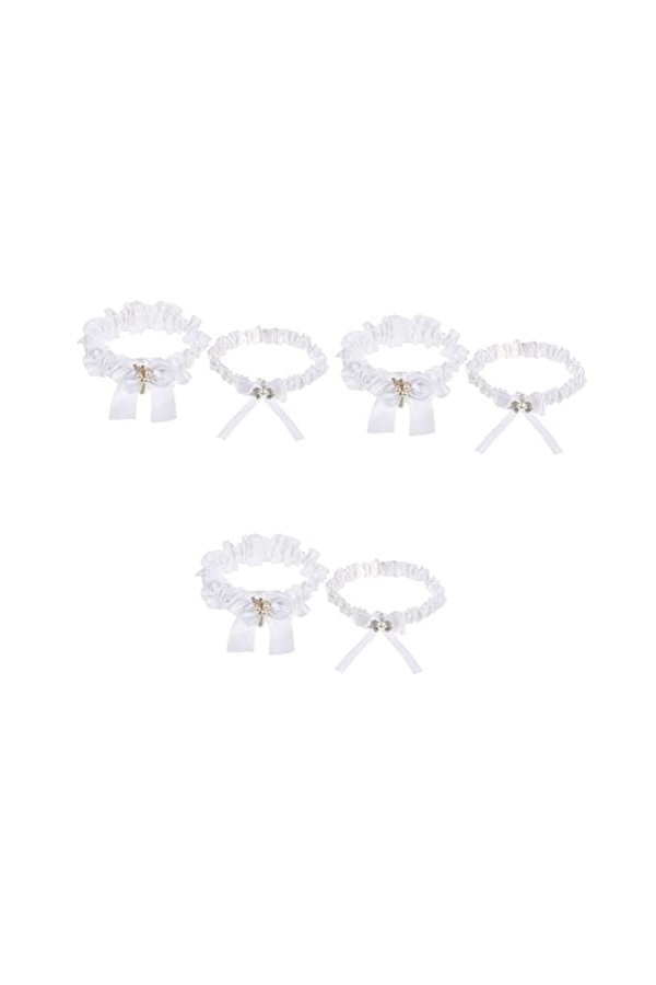 Abaodam 4 Ensembles Anneau De Jambe Jarretelles Bowknot Cadeaux De Noël pour Femmes Uniques Ceinture De Jambe De Mariage Jarr