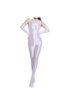 Bciopll Body brillant à lentrejambe avec fermeture éclair pour femme - Combinaison sans manches - Lingerie sexy - Costume de