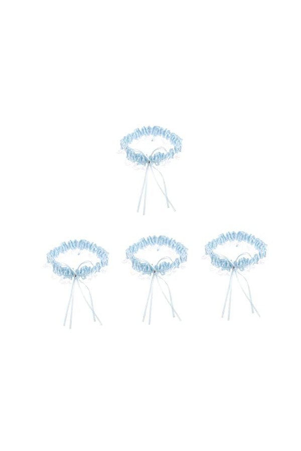 Abaodam 5 Pièces Jarretière De Perles De Cristal Mariées Arc Jarretière Mariée Jarretière Jarretelles De Mariée Extensibles P