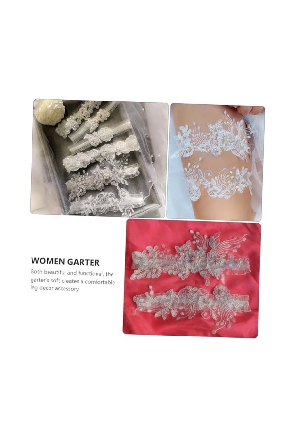 SOIMISS 3 Paires De Jarretelles en Dentelle Kit De Macramé Jarretelles De Mariée De Mariage Anneau De Jambe en Dentelle Flora