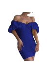 Hot Night Club Style Luxury Glitter Deep V Sexy Robe Femme Sexy Robe, Bleu-2, XL