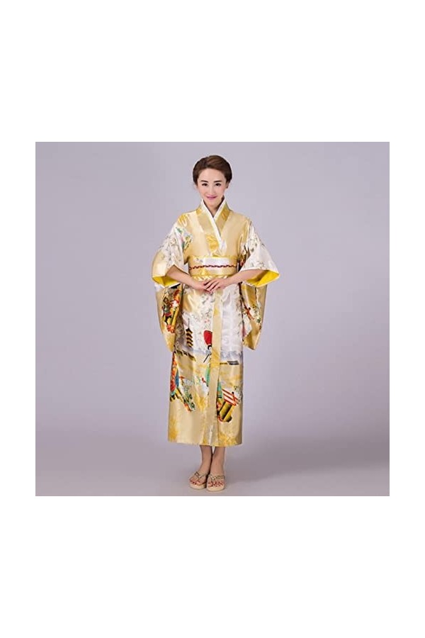 Robe de soirée traditionnelle japonaise vintage pour femme Geisha Kimono vintage pour femme Costume de spectacle de scène Cos