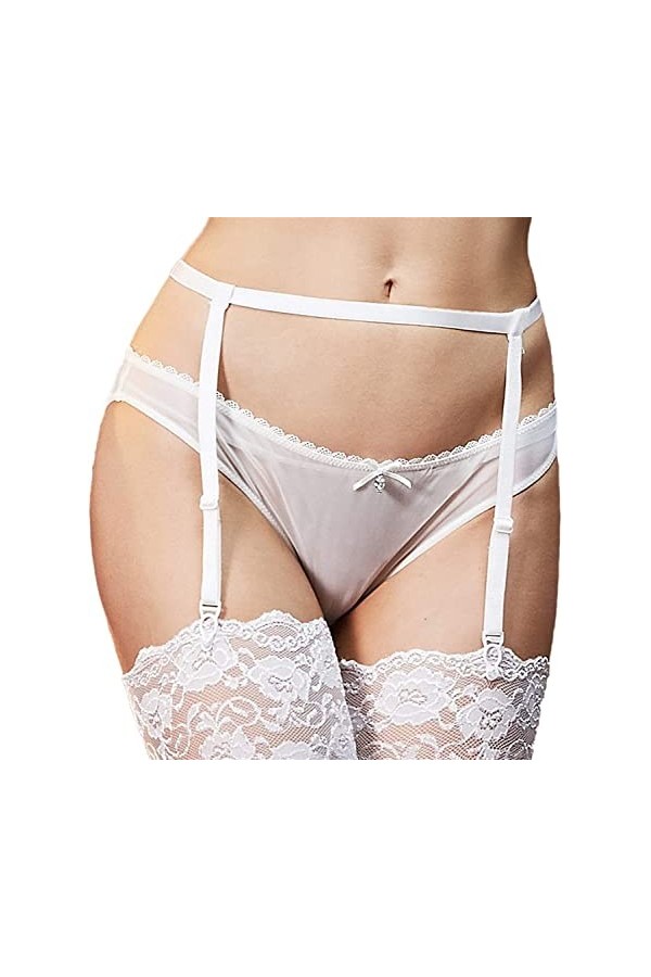 Bretelles for pantalons for hommes ， Bretelles Sexy Femmes Dentelle Noir/Blanc/Rouge Jarretière Tentation Ultra-Mince Femme B