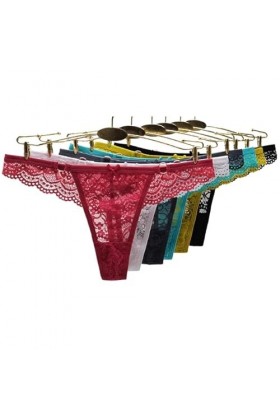 12 Pcs/Lot Sexy Dentelle Culottes Femmes Strings Évider Slip Taille Basse T-Back Femmes G-String sous-Vêtements Lingerie Dame