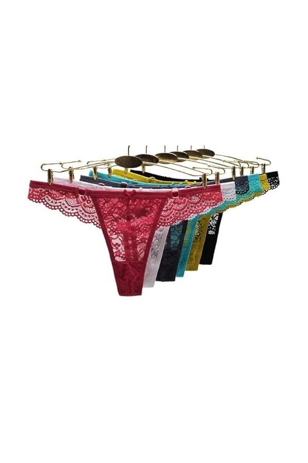 12 Pcs/Lot Sexy Dentelle Culottes Femmes Strings Évider Slip Taille Basse T-Back Femmes G-String sous-Vêtements Lingerie Dame