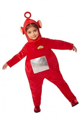 Smiffys 51580T2 Costume de Teletubbies Po sous licence officielle, unisexe, rouge, enfant de 3 à 4 ans