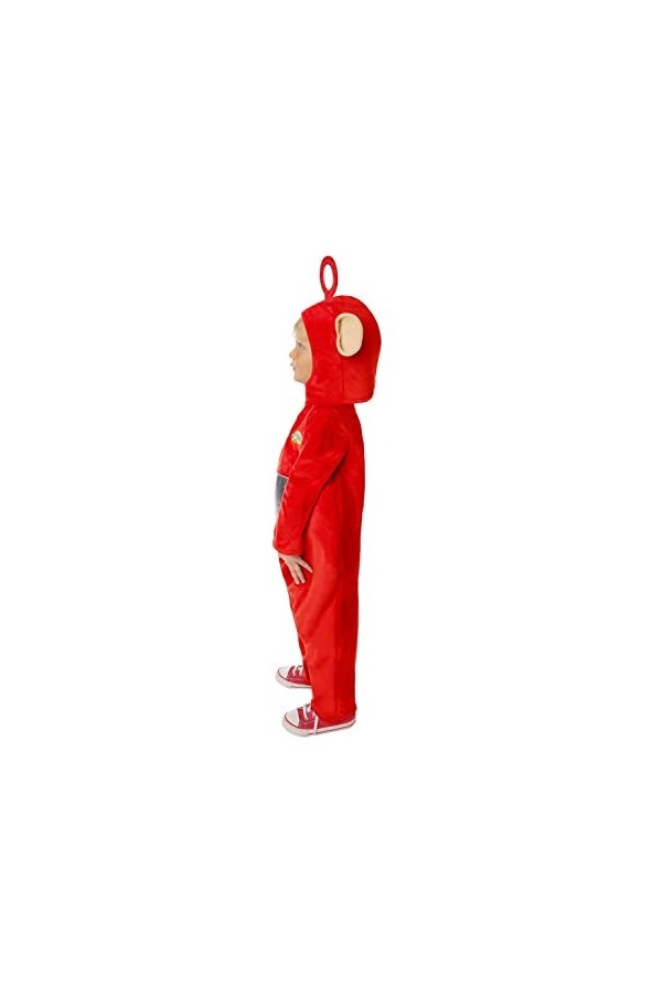 Smiffys 51580T2 Costume de Teletubbies Po sous licence officielle, unisexe, rouge, enfant de 3 à 4 ans