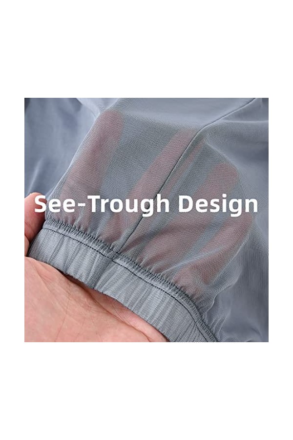 BIATWOWR See-Through Short sexy pour homme Transparent Unlined Long Leg Trunks, 1 paquet : bleu 8501 , L