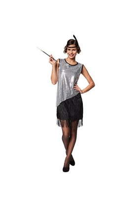 TecTake dressforfun Costume pour femme South Carolina | Robe courte et sexy | Aspect métallisé moderne | Y compris bandeau à 