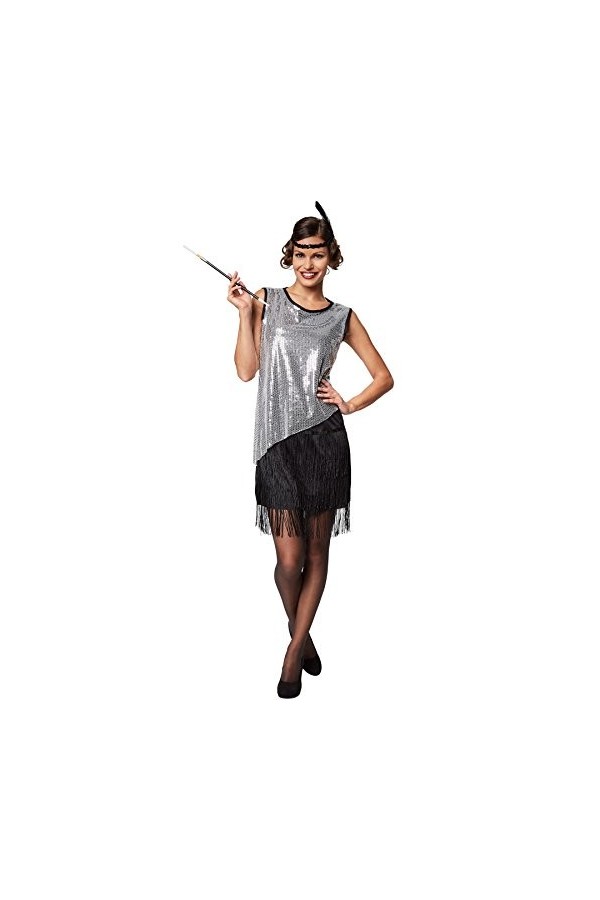 TecTake dressforfun Costume pour femme South Carolina | Robe courte et sexy | Aspect métallisé moderne | Y compris bandeau à 