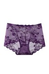 LULER Plus sexy taille basse culotte à lèvres dentelle femmes taille de fichier ouvert lingerie corsages, bleu foncé, L