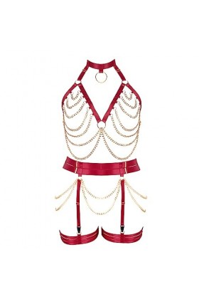 Femmes Body bandoulière Soutien - Gorge Plus Taille Fashion Body Cage Garter Set Punk Gothique Halloween Rave Photo Costume 