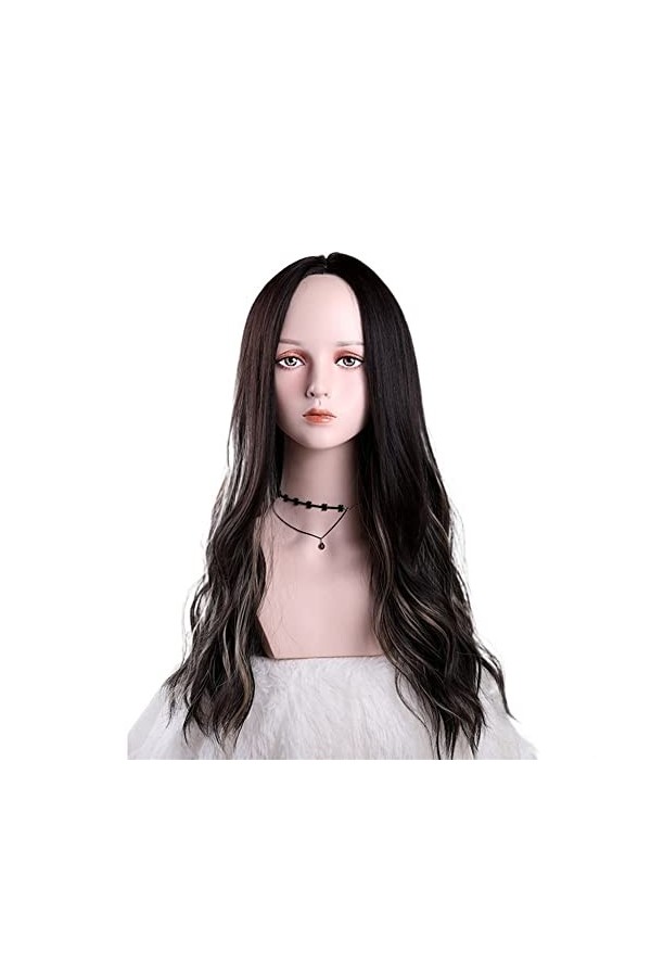 DUNEL Wigs Hair For Women Long Body Wave Wigs for Women Ombre Black Brown Middle Part Hairline Halloween Costume Cosplay Wig 