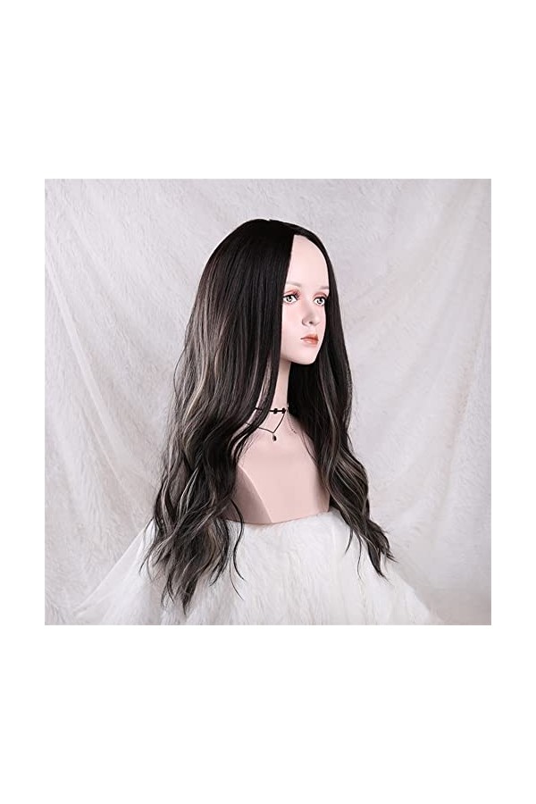 DUNEL Wigs Hair For Women Long Body Wave Wigs for Women Ombre Black Brown Middle Part Hairline Halloween Costume Cosplay Wig 