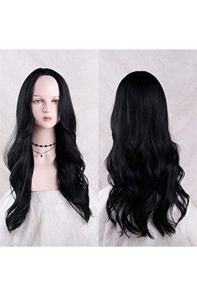 DUNEL Wigs Hair For Women Long Body Wave Wigs for Women Black Middle Part Hairline Fluffy Synthetic Costume Cosplay Wig Beaut