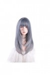 DUNEL Wigs Hair For Women Shoulder Length Bob Wigs With Bangs for Women Blue Grey Party Costume Cosplay Wig Charming for Part